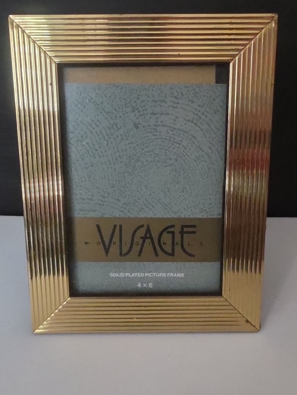 Sage Gold Ribbed Solid Plated Picture Frame